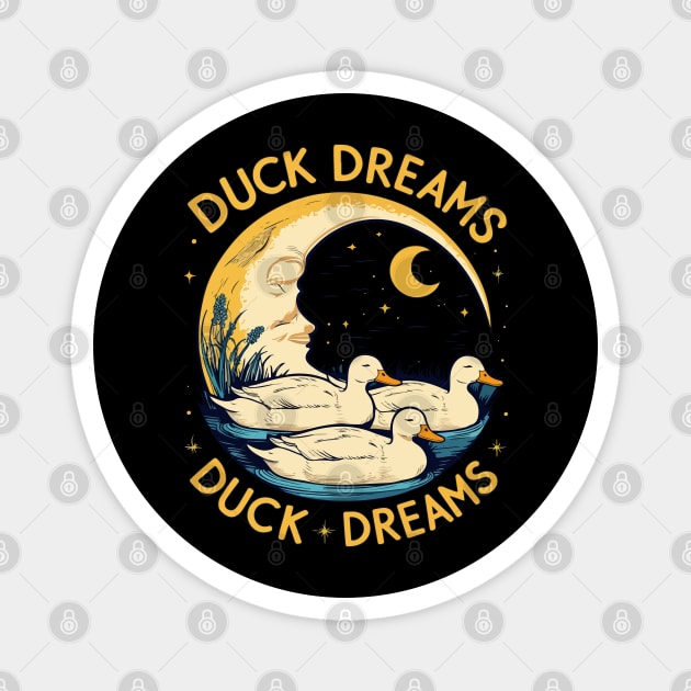Quirky Duck Dreams Retro Design Magnet by Urbanprint